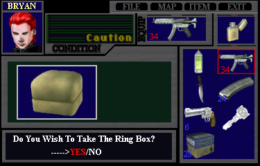 Resident Evil 2 Item Screen