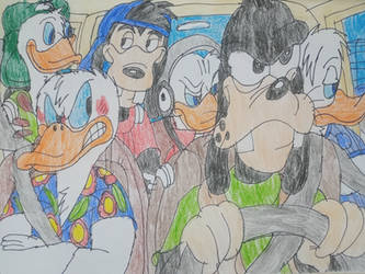 Donald Duck and Goofy with their kids-Goofy Movie by DjordjeCvarkov