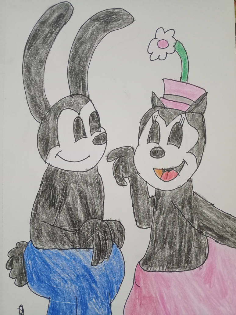 Oswald the Lucky Rabbit and Ortensia the Cat by DjordjeCvarkov on
