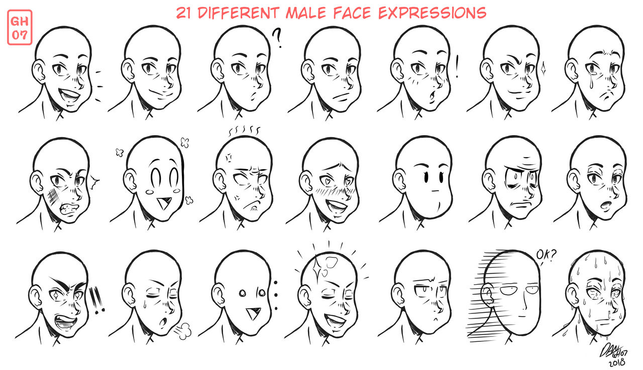 Different Male Face Expressions by GH07 on DeviantArt