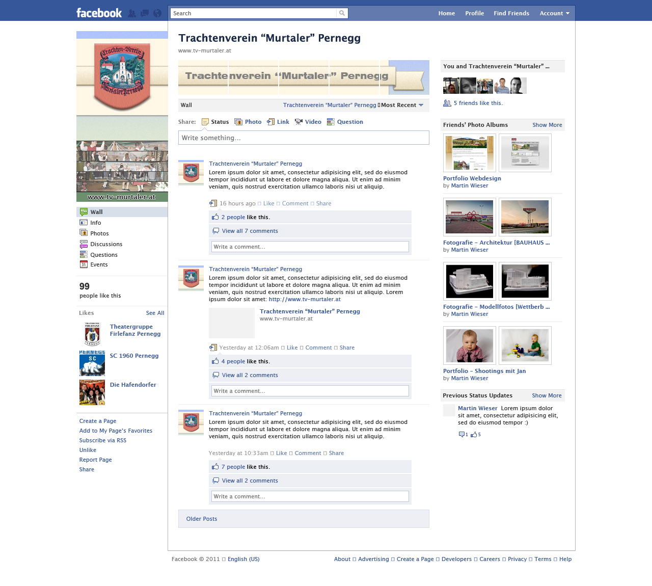 Facebook FanPage - Trachtenverein Pernegg