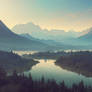 view of mountains and lakes at morning #8