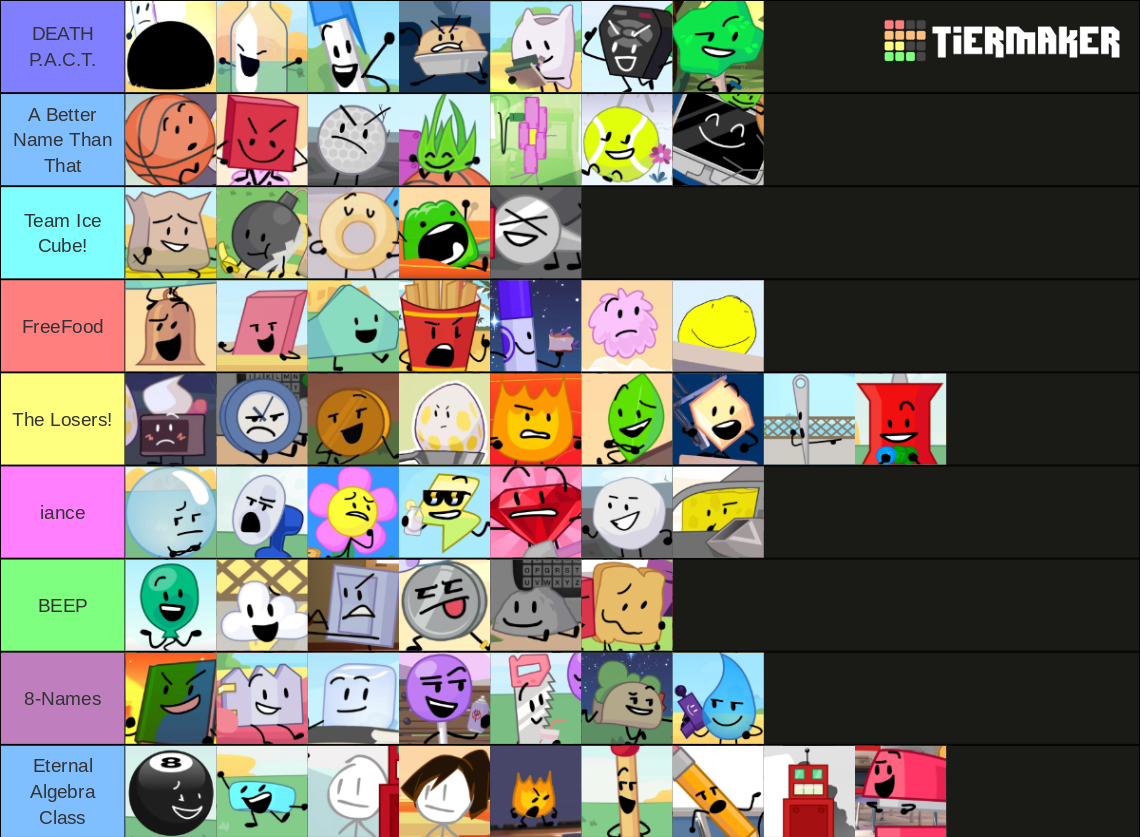 BFB 16 Teams By ZiplineHeroes295 On DeviantArt bfb-16-teams-by-ziplineheroes295-on-deviantart