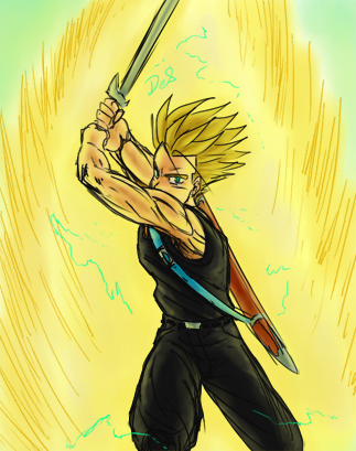 SS2 Trunks Colored Sketch by WarriorOfTheFuture on DeviantArt