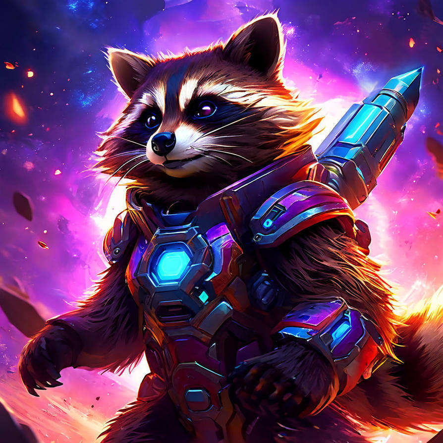 Galaxy Racoons Raccoon Rocket from Guardians of the Galaxy by WisestProjectStudio on ...