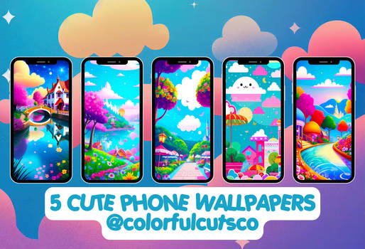 5 CUTE PASTEL PHONE WALLPAPERS