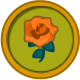 Orange Rose Circular Icon