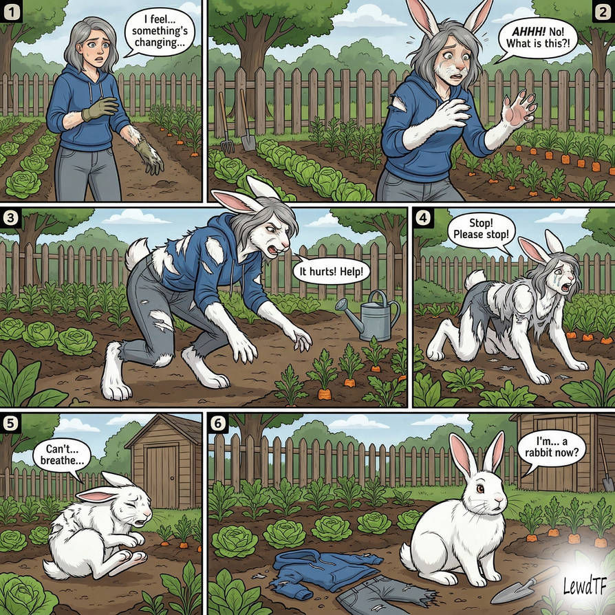 Scifantasytg Rabbit Transform Transformation (Rabbit) | Comic by LewdTF on DeviantArt