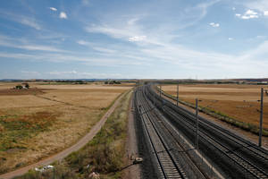 Vias de tren desde Arriba