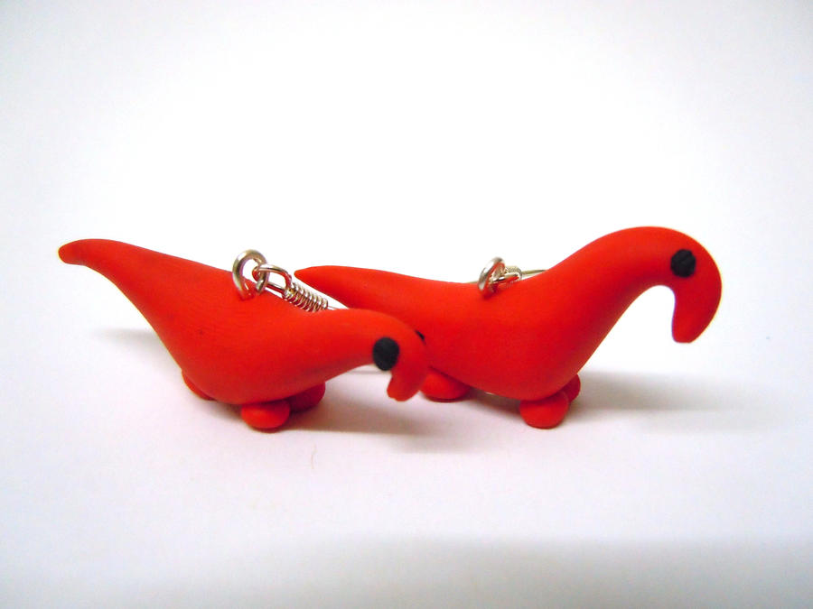 Red diplodicus earrings