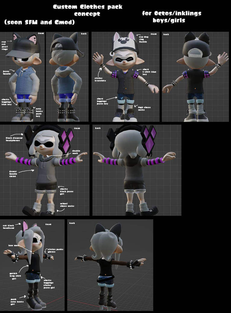 Custom Splatoon Customizations Using Gear Custom Clothes pack V1 concept by AntolaneYT on DeviantArt