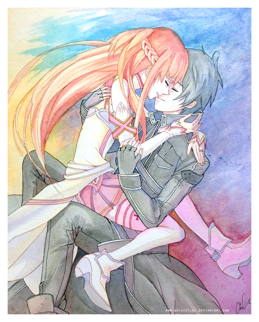 Kirito and Asuna -- Sword Art Online fan art