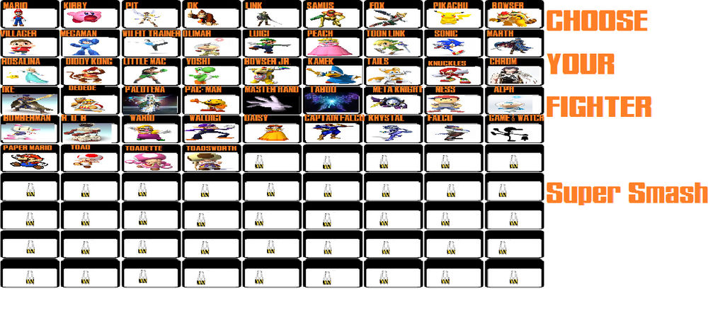EPIC SMASH ROSTER #1: ACTUAL, POSSIBLE ROSTER by LandenMaster on DeviantArt