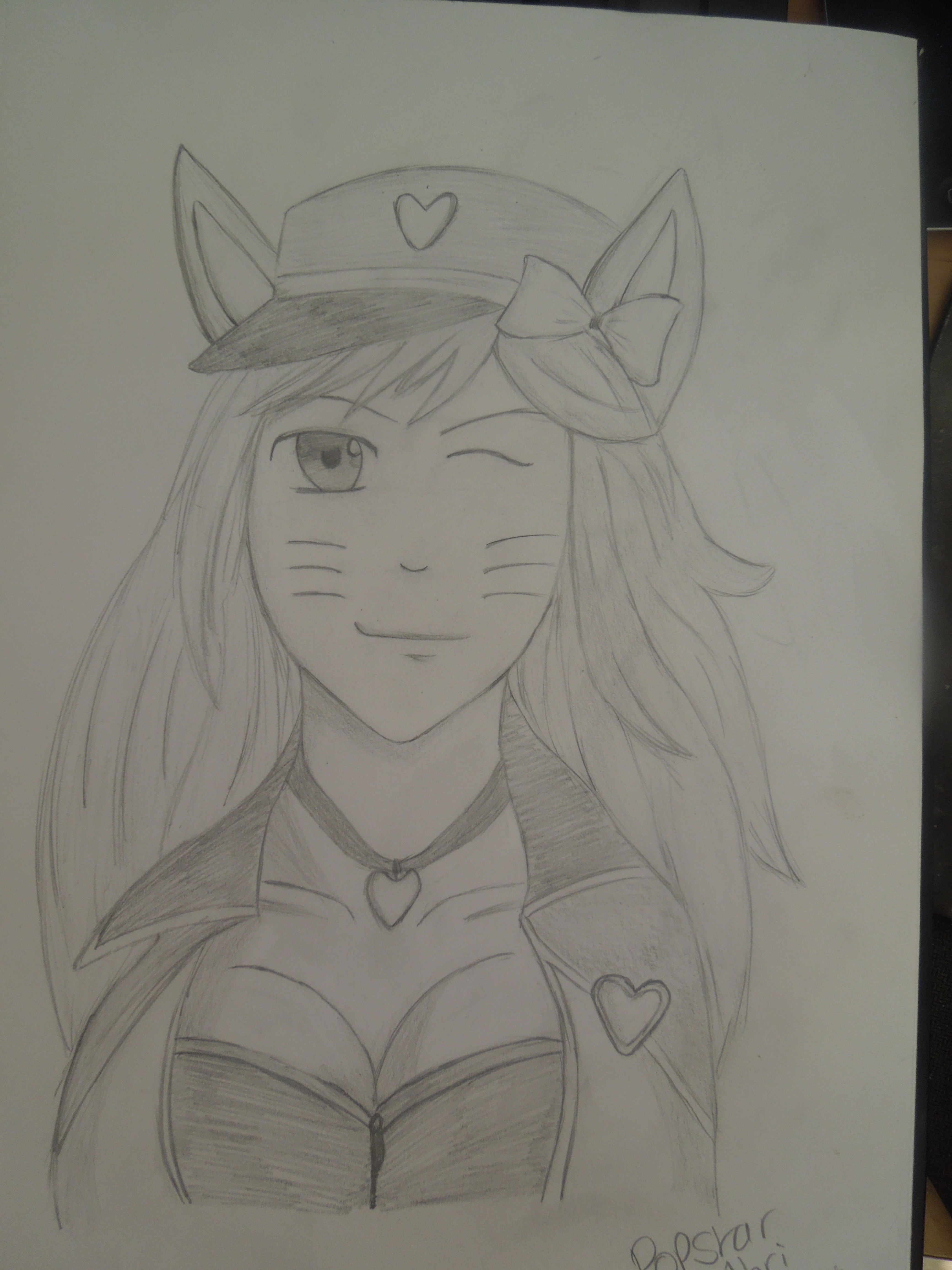 Popstar Ahri Sketch [With Shading etc]