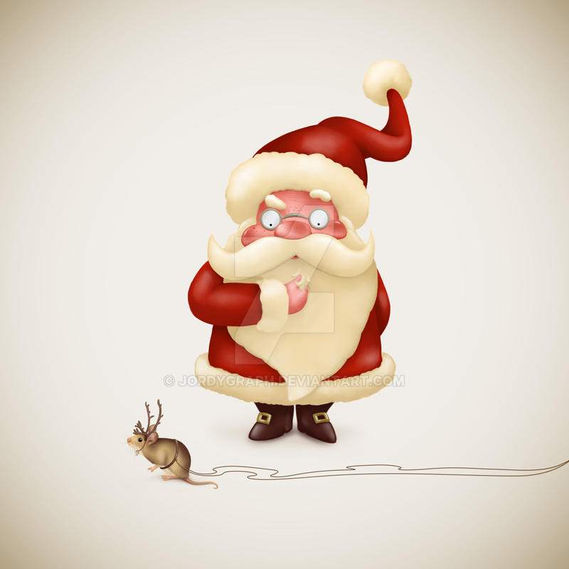 Santa with Mouse reindeer