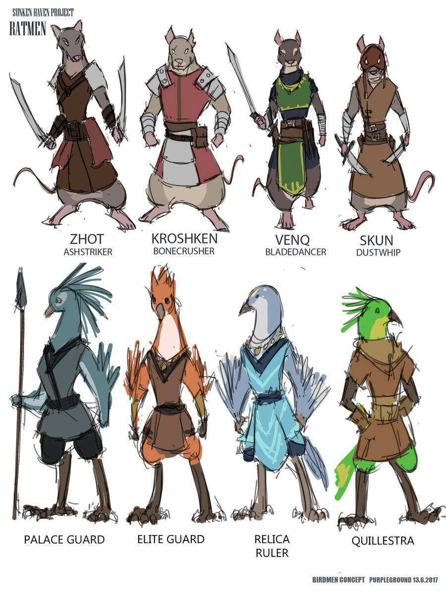 [Sunken Haven] Ratmen and Birdmen concept