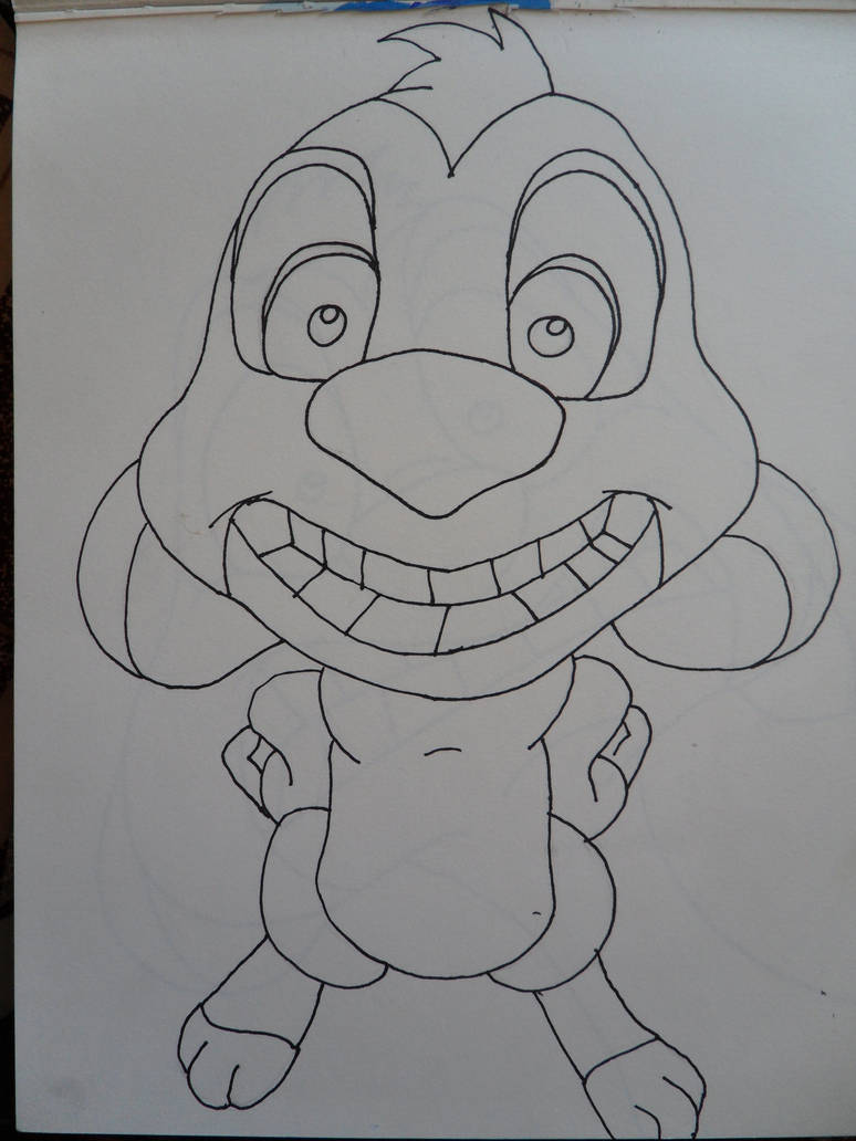Timon Line Drawing 1 by musicalbandicoot on DeviantArt
