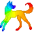 free rainbow wolf icon