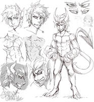 Demon boy scribbles