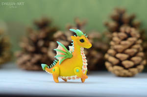 Ball-jointed dragon - yellow, orange, green, blue