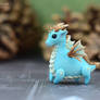 Ball-jointed dragon - blue, white, brown