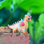 Ball-jointed dragon - beige, pink, blue