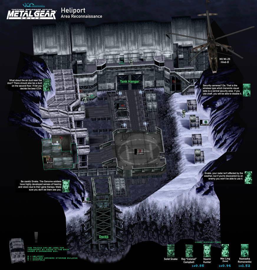 Mgs Beci Map Metal Gear Solid | Heliport Map by VGCartography on DeviantArt