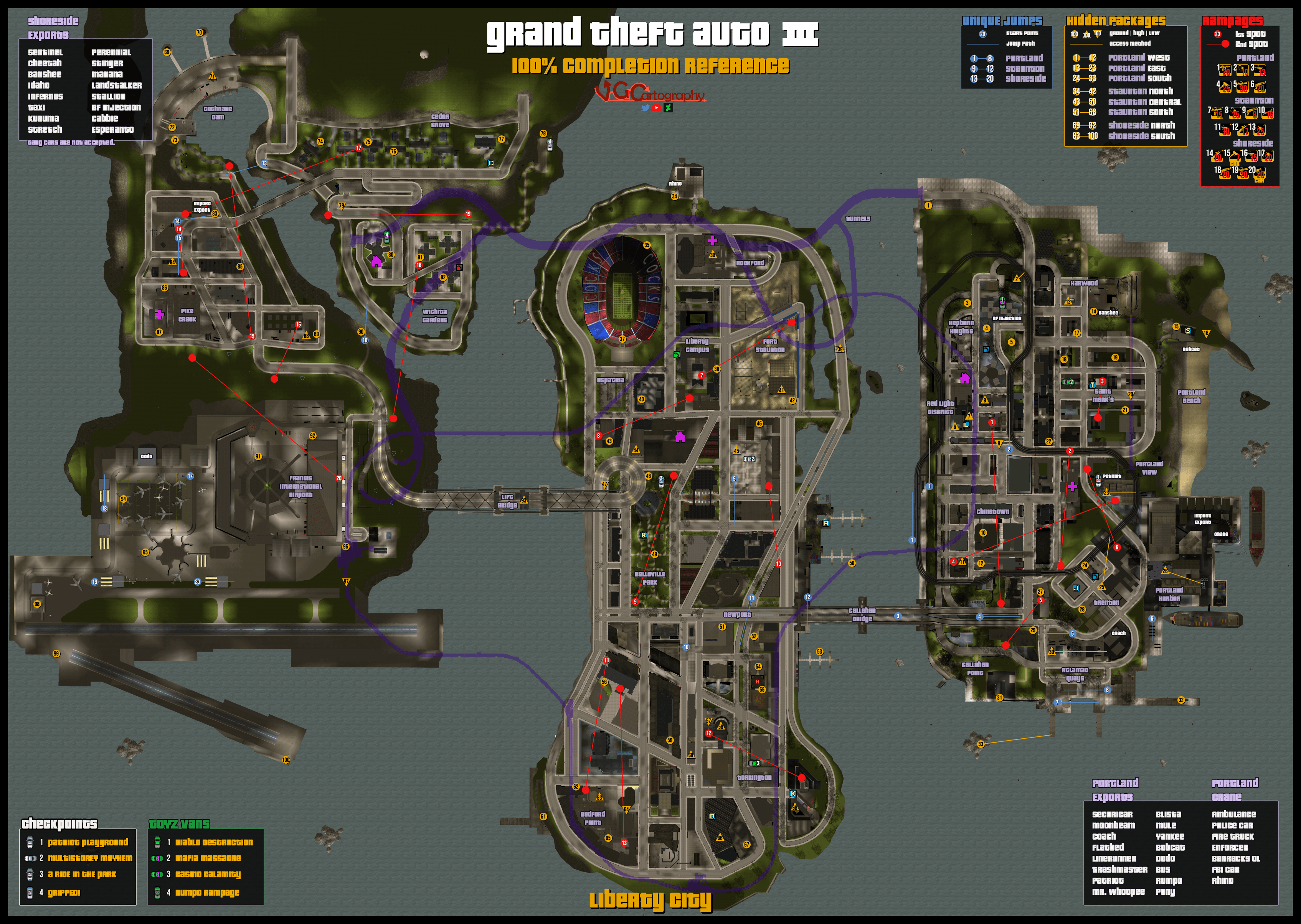 Grand Theft Auto 3  100% Completion Reference Map by VGCartography on  DeviantArt