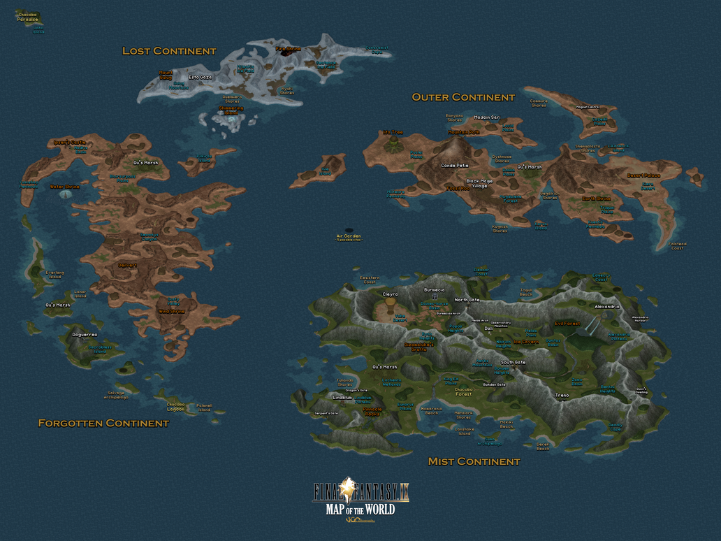 Final Fantasy IX | World Map by VGCartography on DeviantArt