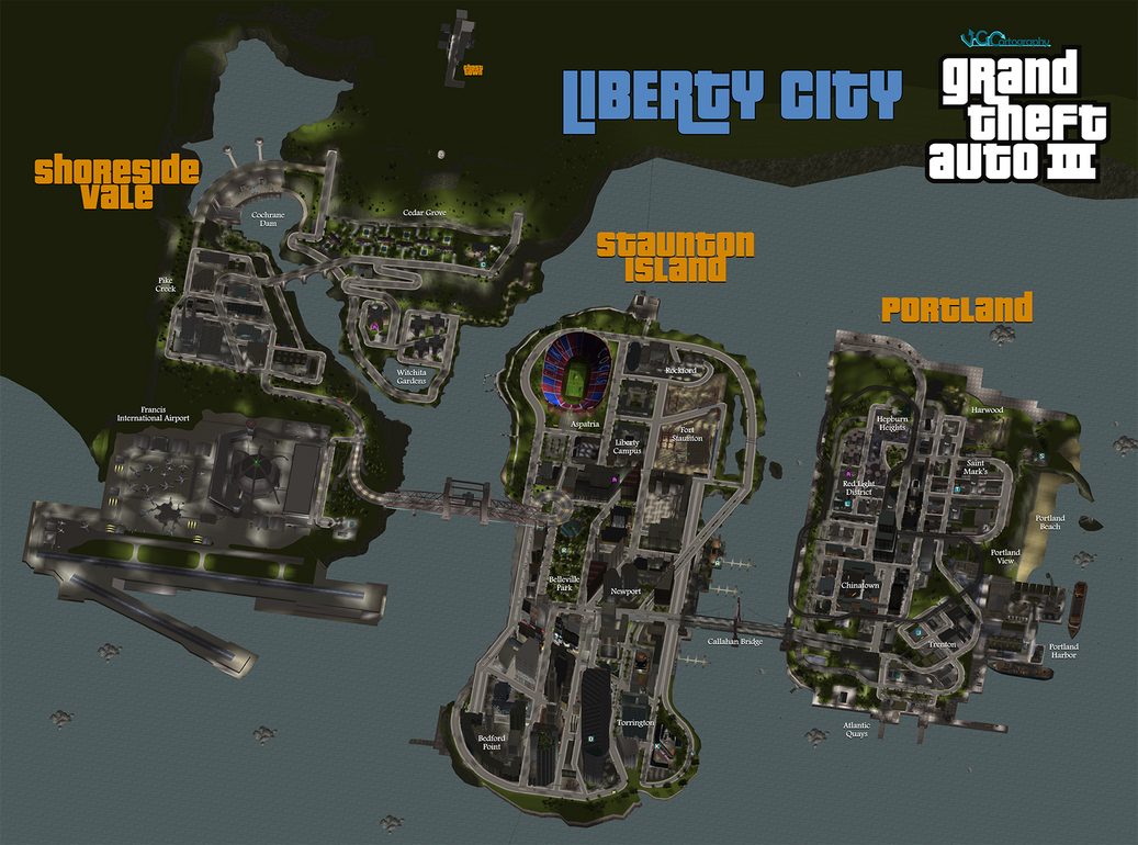 Grand Theft Auto 3 Liberty City Map By VGCartography On DeviantArt grand-theft-auto-3-liberty-city-map-by-vgcartography-on-deviantart