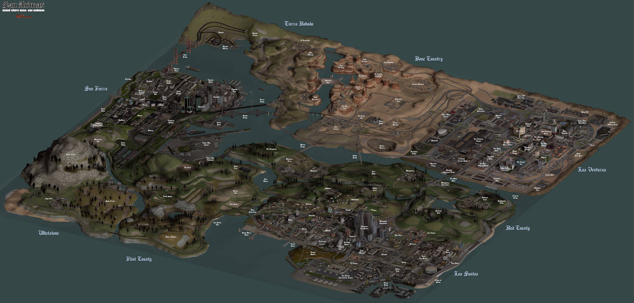 GTA: San Andreas Los Santos full map 3D - Download Free 3D model by oznalex  (@alexandru.solca12) [f6ba154]