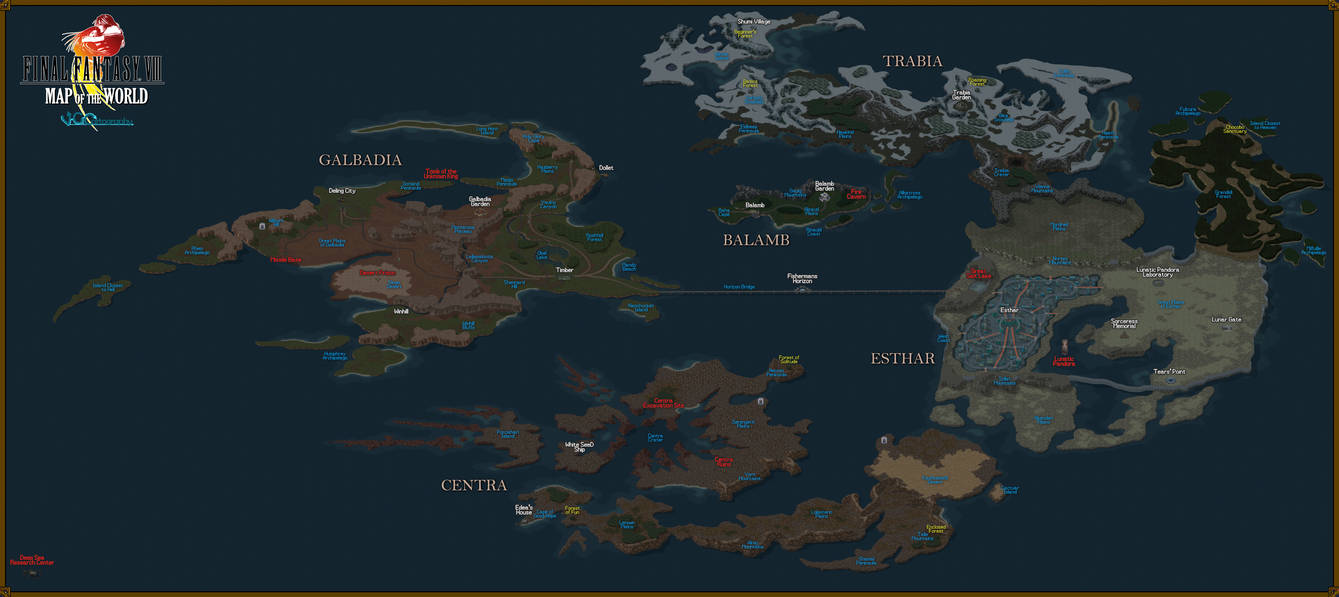 Final Fantasy VIII  World Map (Labeled) by VGCartography on DeviantArt