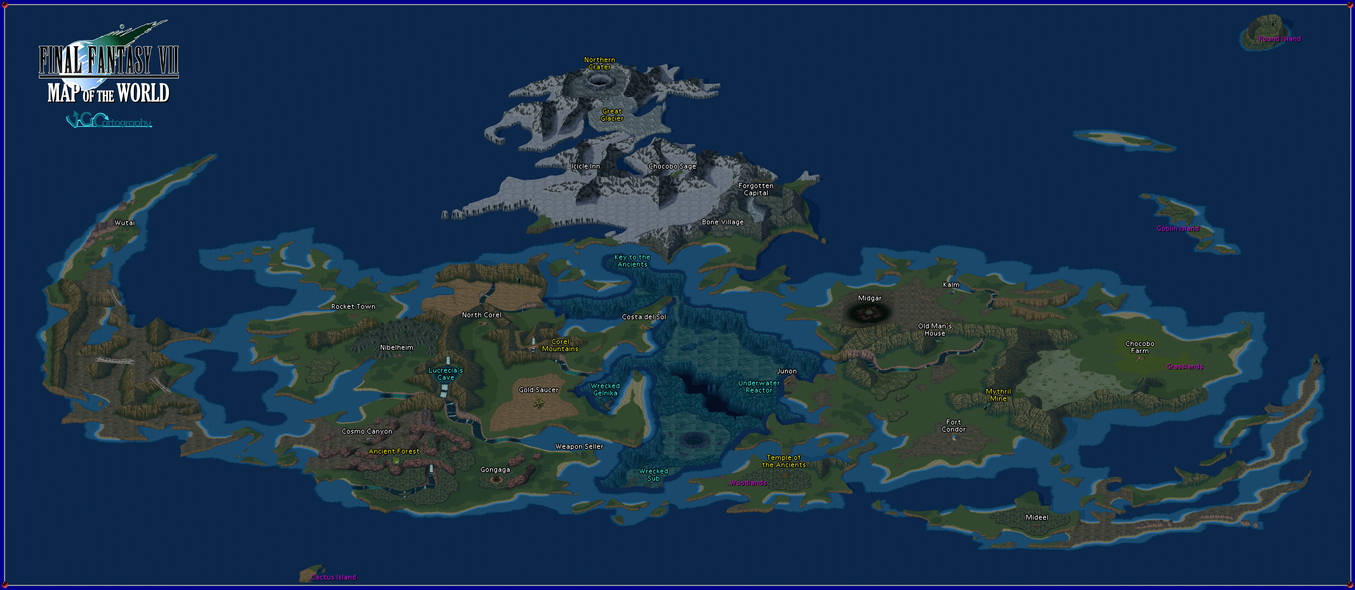 Ff Vi Map Final Fantasy VII | World Map (Labeled) by VGCartography on DeviantArt