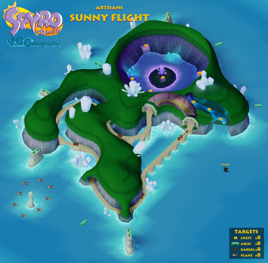 Spyro the Dragon | Sunny Flight Map by VGCartography on DeviantArt