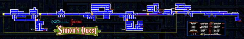Castlevania 2: Simon's Quest (SotN-style Map)