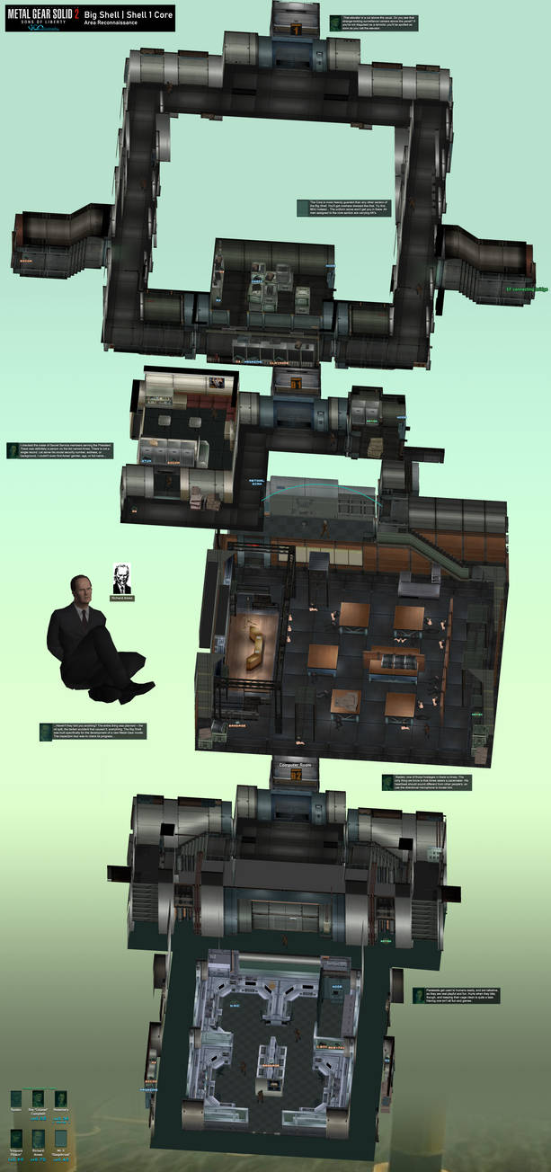 Metal Gear Solid 2 | Big Shell Shell 1 Core Map by VGCartography on ...