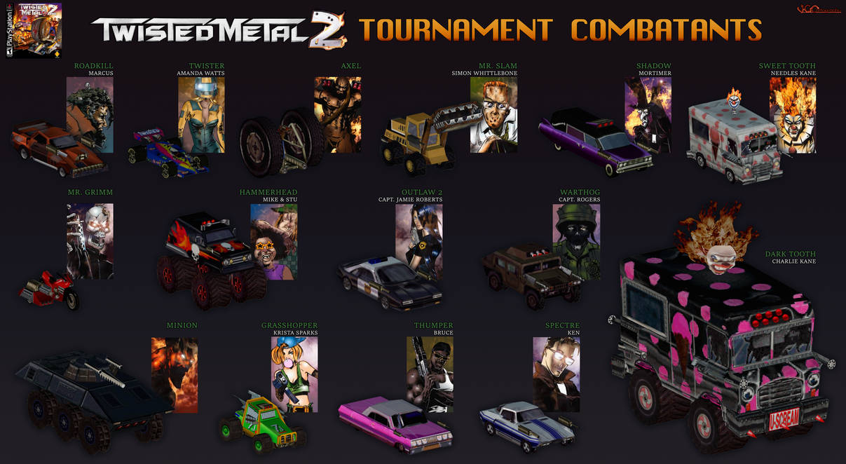 Twisted Metal 2  Tournament Combatants by VGCartography on DeviantArt
