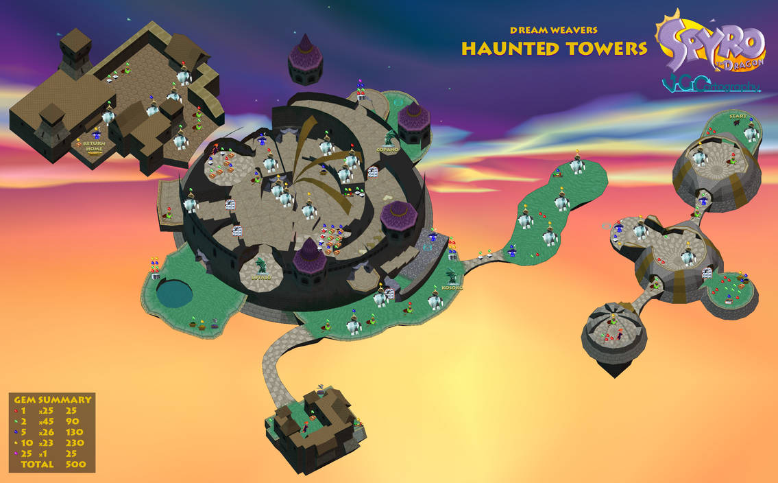How To Get To Haunted Towers Spyro Spyro the Dragon | Haunted Towers Map by VGCartography on DeviantArt
