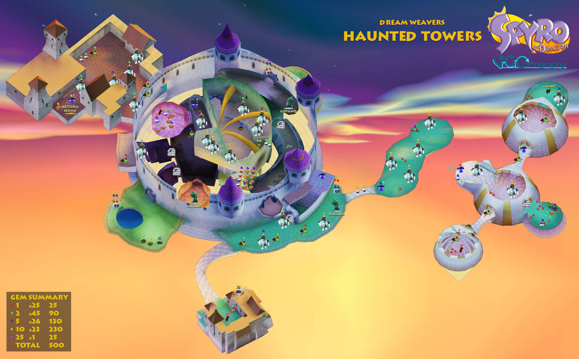 How To Get To Haunted Towers Spyro Spyro the Dragon | Haunted Towers Map by VGCartography on DeviantArt