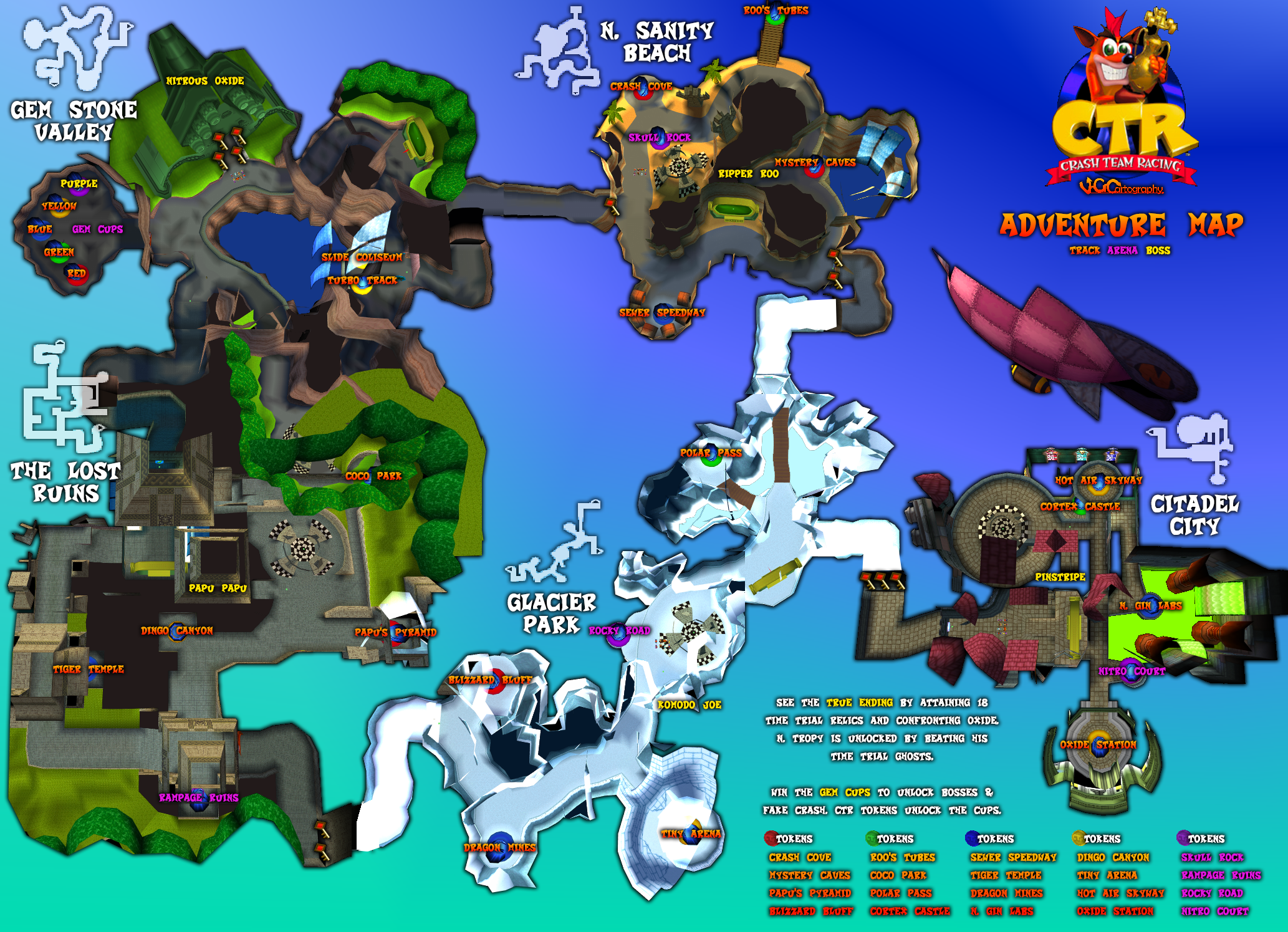 Crash Course Map Crash Team Racing | Adventure Mode Map by VGCartography on DeviantArt