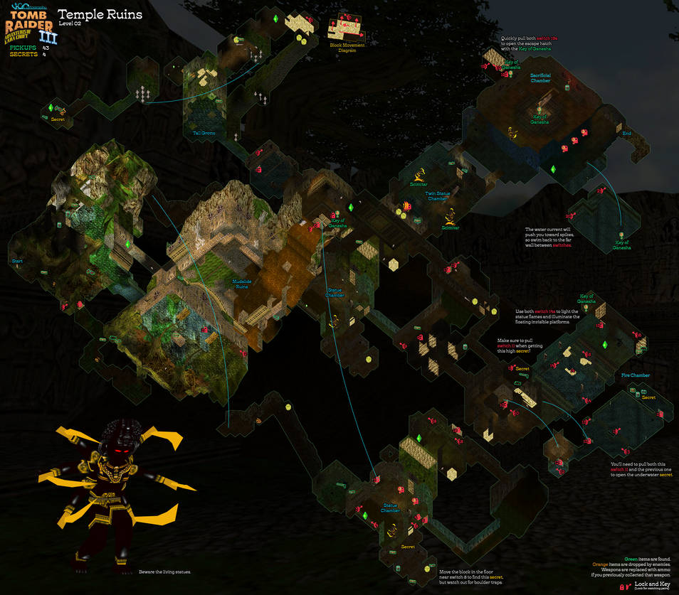 Tomb Raider III | Temple Ruins Map by VGCartography on DeviantArt