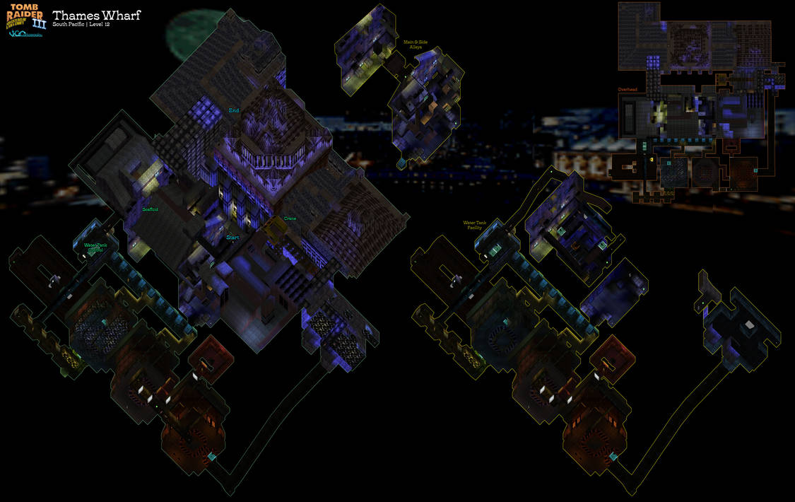 Tomb Raider III | Thames Wharf Map by VGCartography on DeviantArt