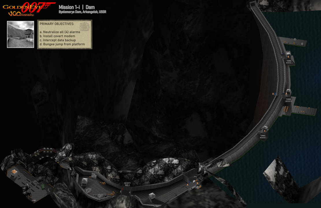 Stack Map Golden 007 GoldenEye 007 | Dam Map by VGCartography on DeviantArt