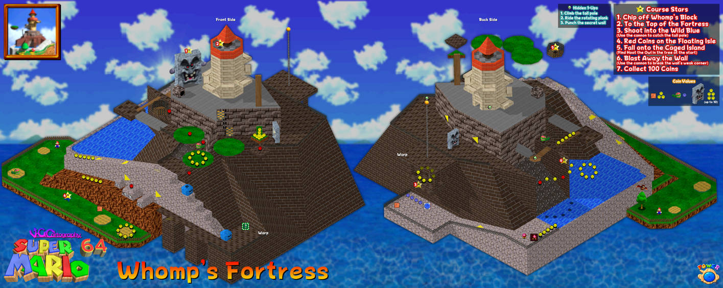 Super Mario 64 | Whomp’s Fortress by VGCartography on DeviantArt