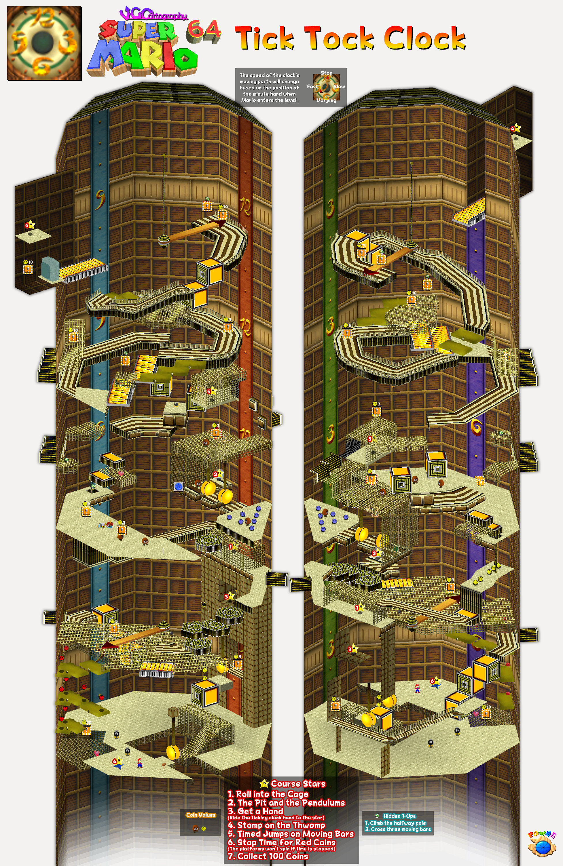Super Mario 64 | Tick Tock Clock Map by VGCartography on DeviantArt
