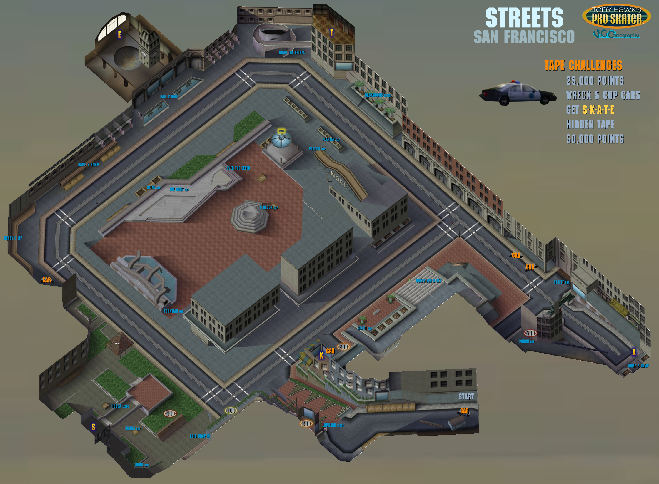 Tony Hawk's Pro Skater 2  Bullring Map by VGCartography on DeviantArt