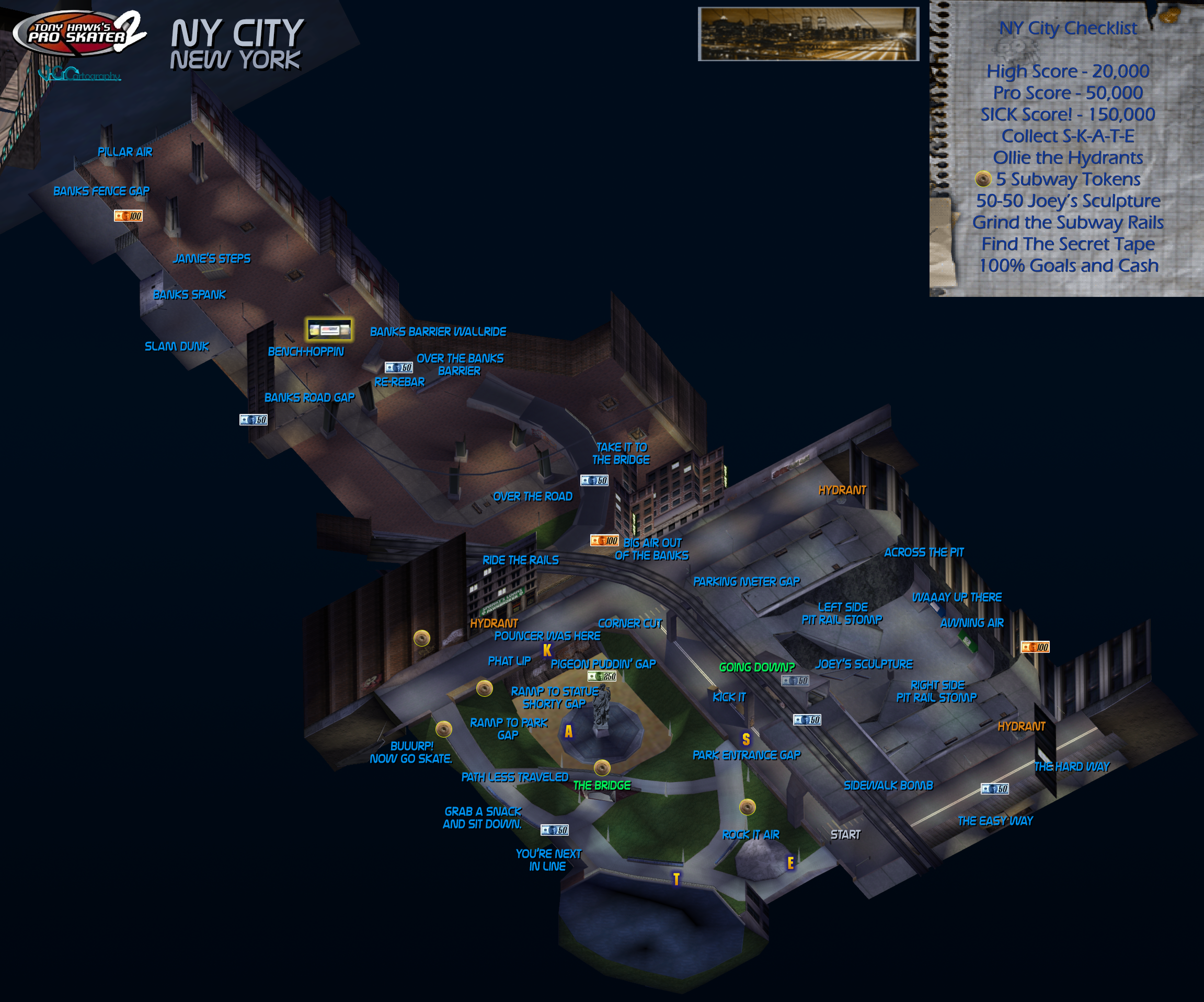 Tony Hawk’s Pro Skater 2 | NY City Map by VGCartography on DeviantArt