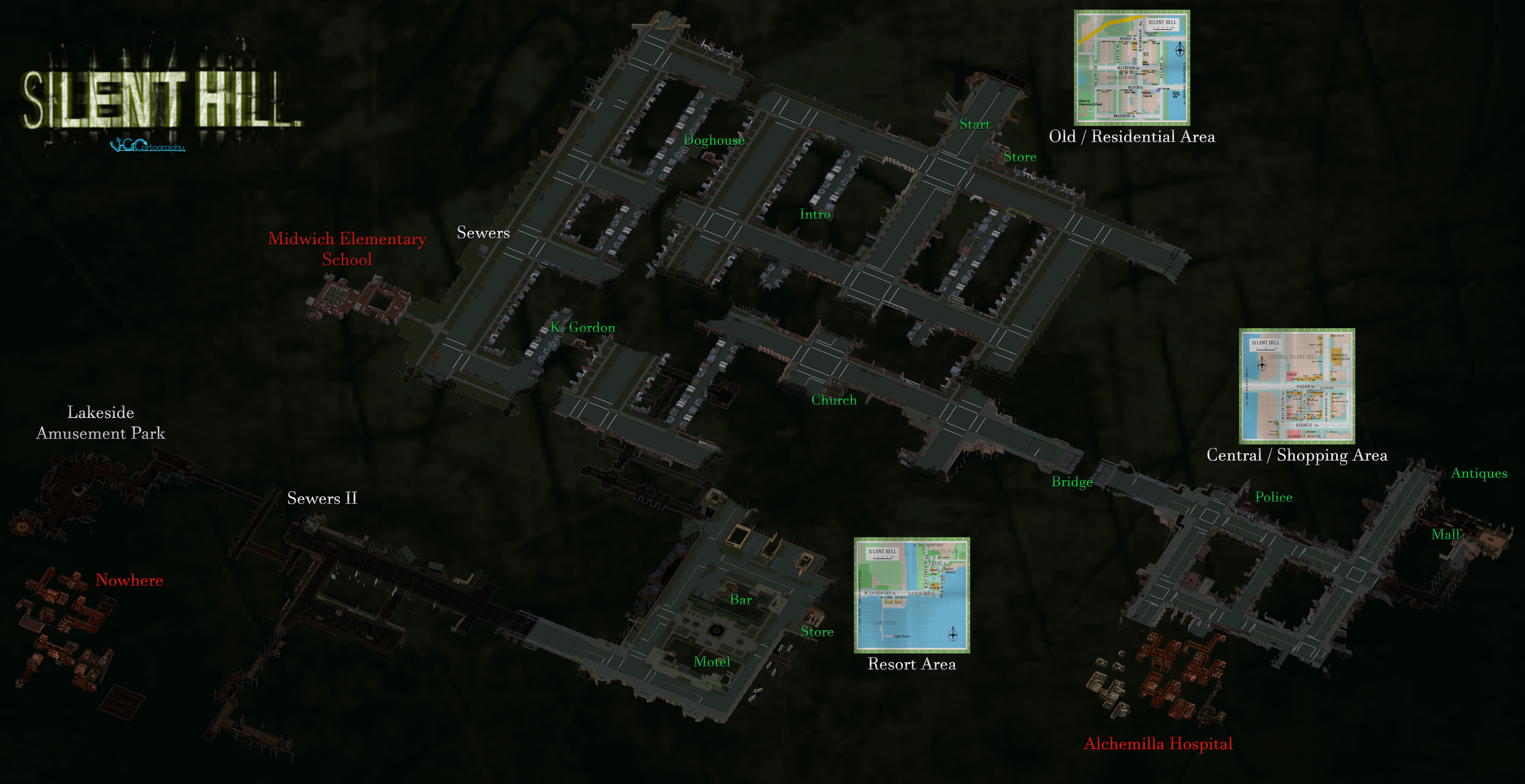 Silent Hill map  Silent hill, Silent hill game, Horror game