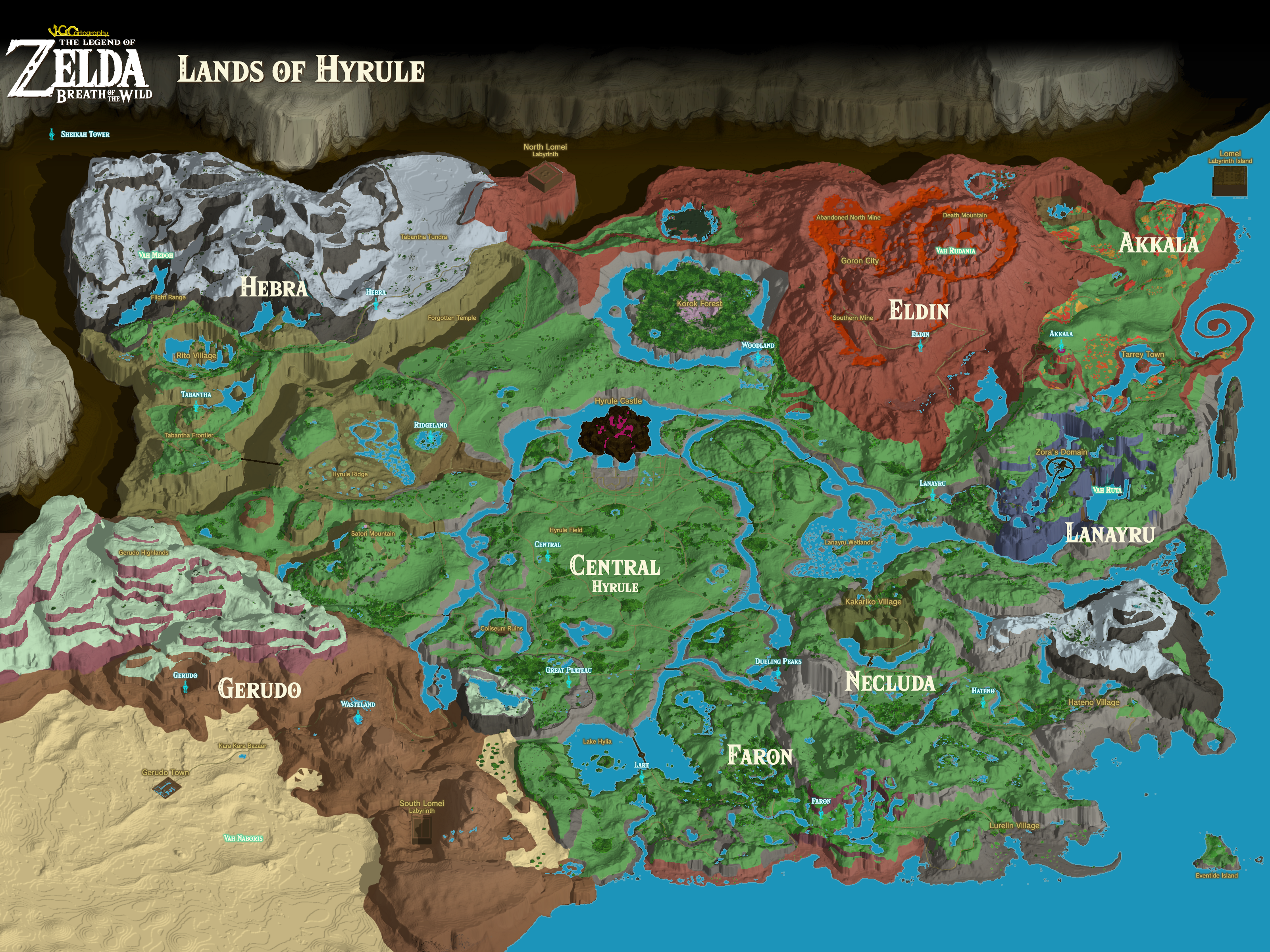 Zelda Breath of the Wild  World Map by VGCartography on DeviantArt