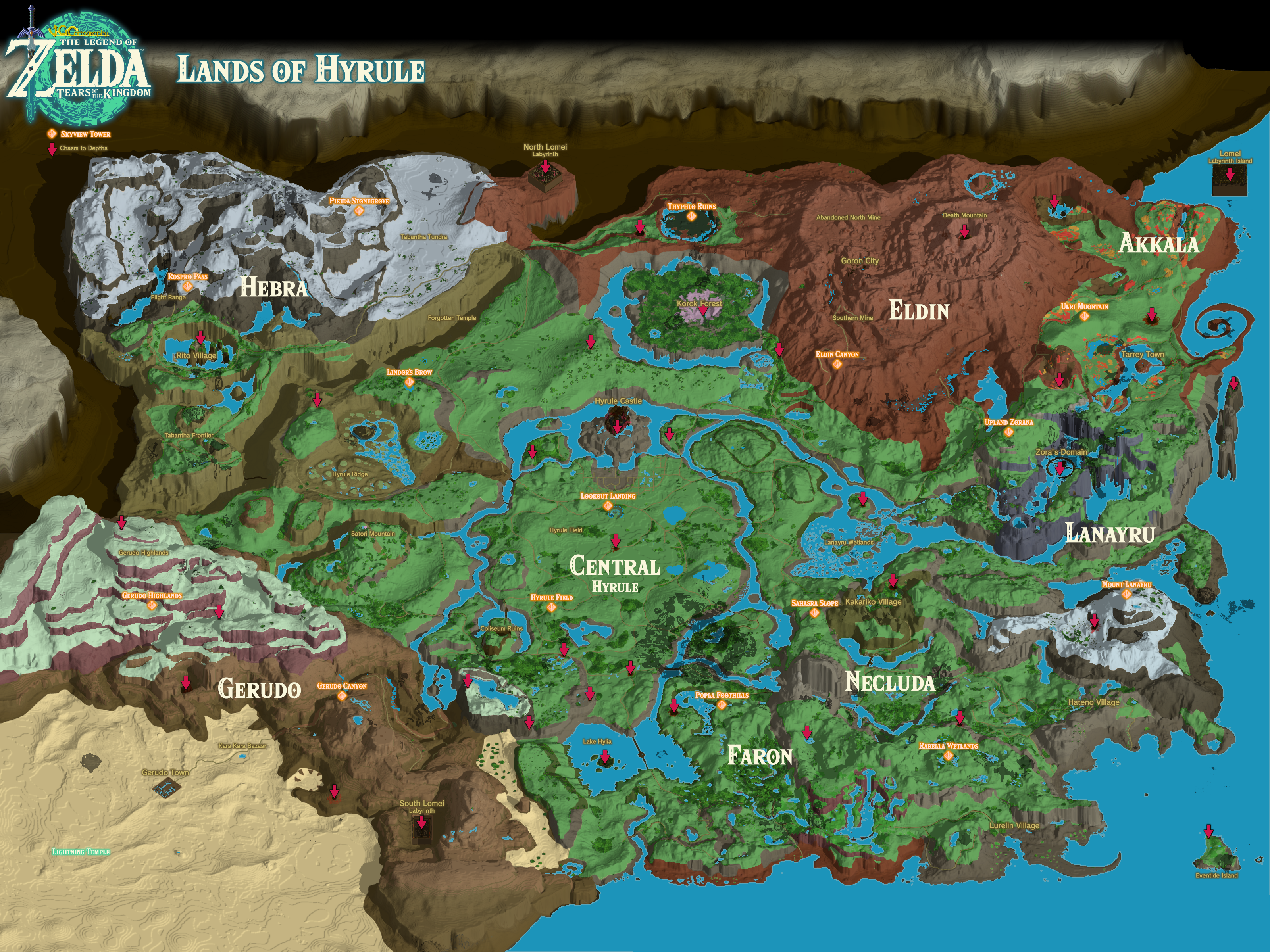 Interactive map of The Legend of Zelda: Tears of the Kingdom - Meristation